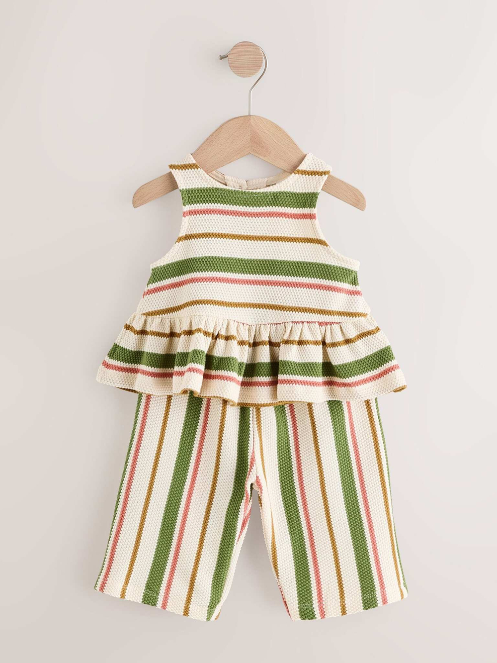 Топ и брюки в комплекте для девочки Next E51-371, Бежевый, Зеленый