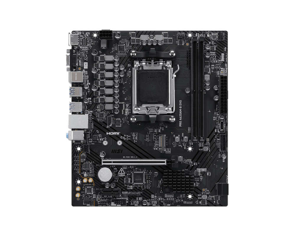 Материнская плата MSI PRO A620AM-B EVO AM5 2xDDR5 4xSATA3 RAID M.2 1xD-Sub 1xHDMI GLAN mATX