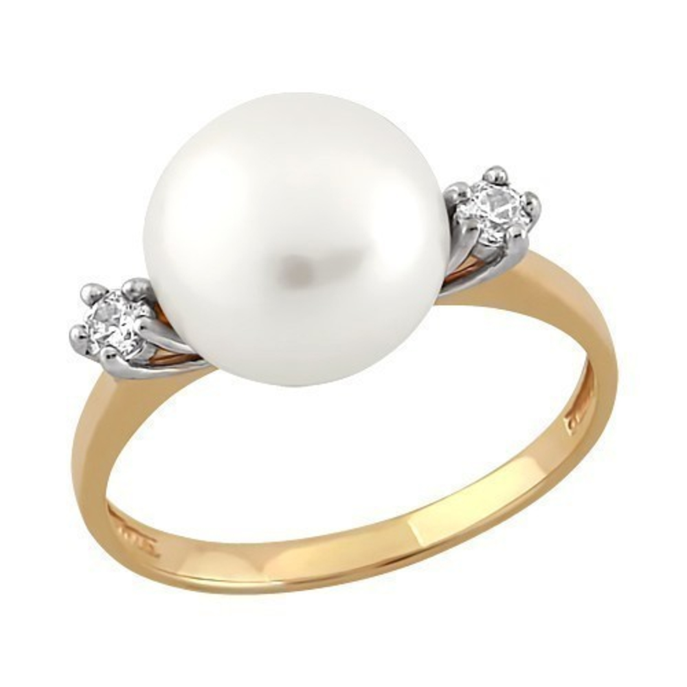 Кольцо из золота с жемчугом
