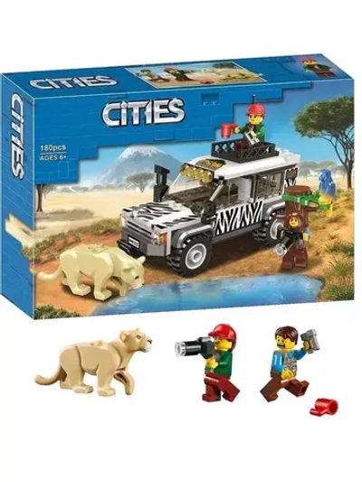 Конструктор Сити Внедорожник для сафари 180 деталей
