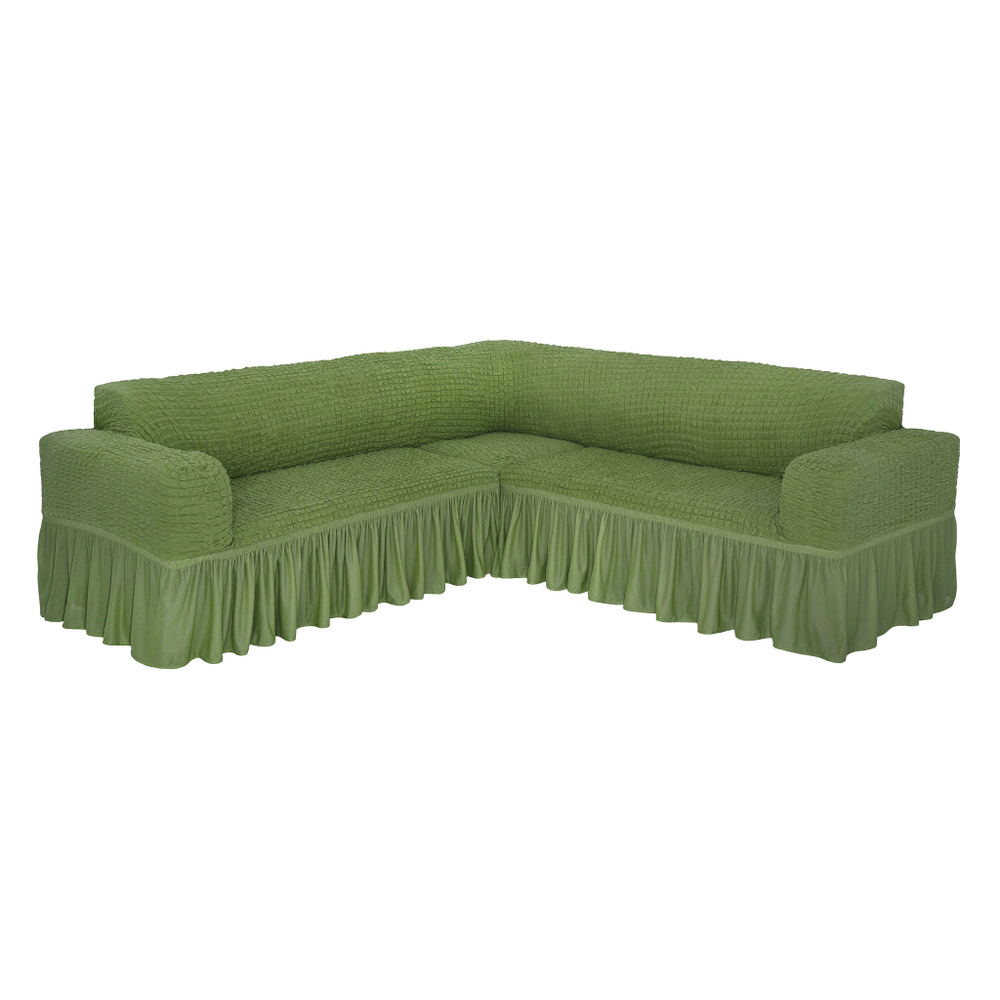 Чехол на угловой диван, цвет Зеленый светлый