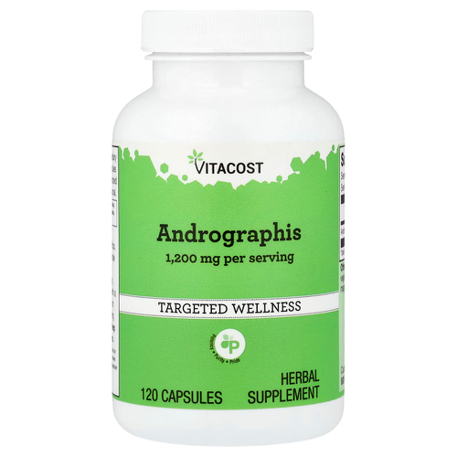 Vitacost, андрографис, 120 капсул (600 мг в 1 капсуле)