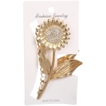 Заколка - краб для волос на блистере «ДЕ Палма», подсолнух, цвет золото и серебро, 11.5*5.5см