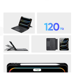 Чехол подставка с клавиатурой (RUS) от Dux Ducis для планшета iPad Pro 11 (2024-), серия DK Series Keyboard, русская клавиатура с подсветкой