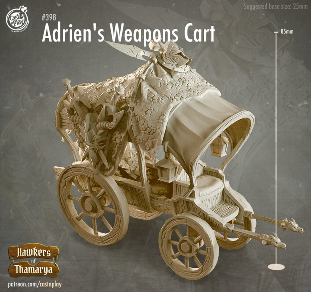 Повозка террейн миниатюра для dnd, днд, pathfinder, фентези, Настольная игра, НРИ, Варгейм, РПГ
