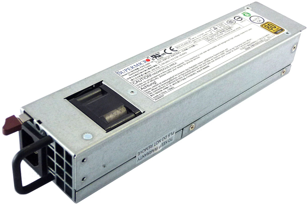Блок питания Supermicro PWS-406P-1R 400 Вт 24-pin 100-240 В совместим для замены с SSG-5018A-AR12L