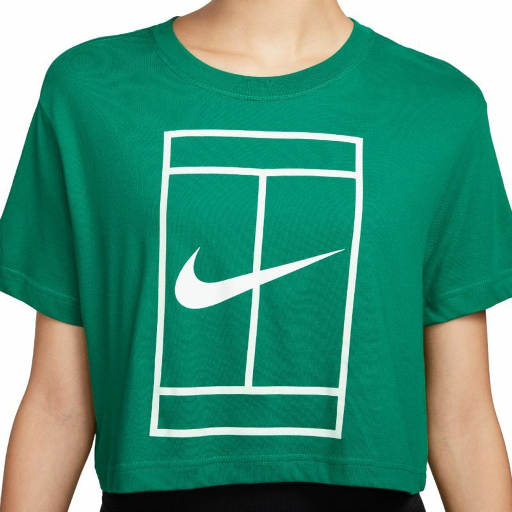 Женская теннисная футболка Nike Court Dri-Fit Heritage Crop Top - malachite