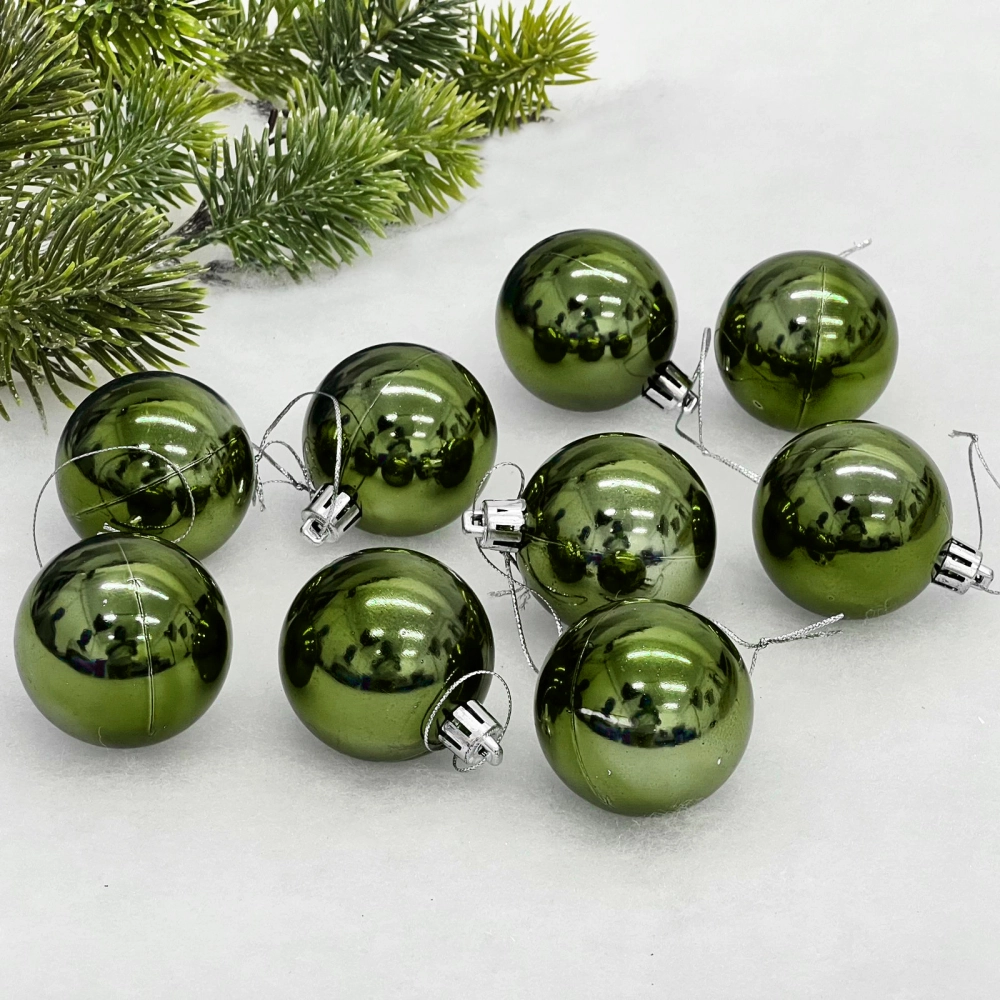 Новогодние шары 5 см (набор 24 шт) «Глянец», изумруд