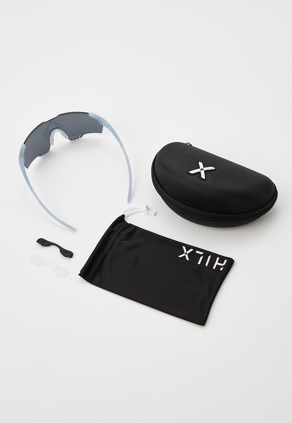 Спортивные очки с диоптриями HILX Gladiator (L) / Shiny Crystal Milky Light Grey / Black Mirror Lens