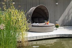 "Стильяно" плетеная кровать круглая, цвет бежевый