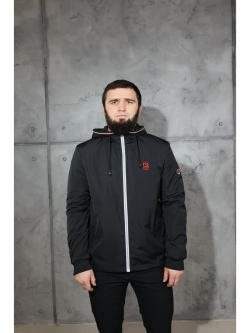 Ветровка прямого кроя с капюшоном