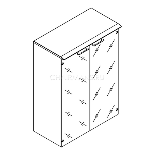 Шкаф со стеклянными дверьми и топом Skyland WAVE WMC 85.2 бук тиара