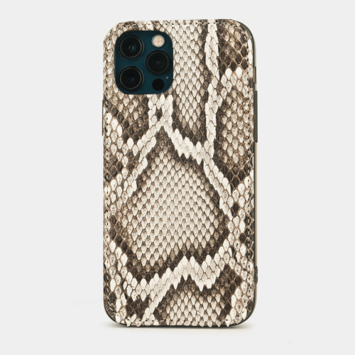 Чехол-накладка для iPhone 12 Pro Max из натуральной кожи питона, цвета Natur