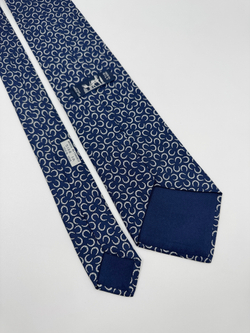 Галстук синий с подковами Hermes