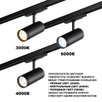 359584 PORT NT25 000 черный Светильник трехфазный трековый светодиод. с переключ. цв. темпер. и мощности IP20 LED 30-35-40W 220-240V 3000К\4000К\5700К