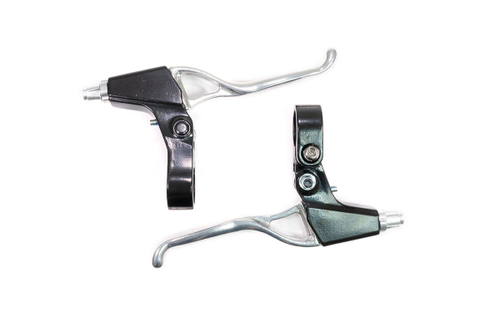 Ручки тормозные PROMAX, под "три пальца", алюминиевые, серебристо-черные