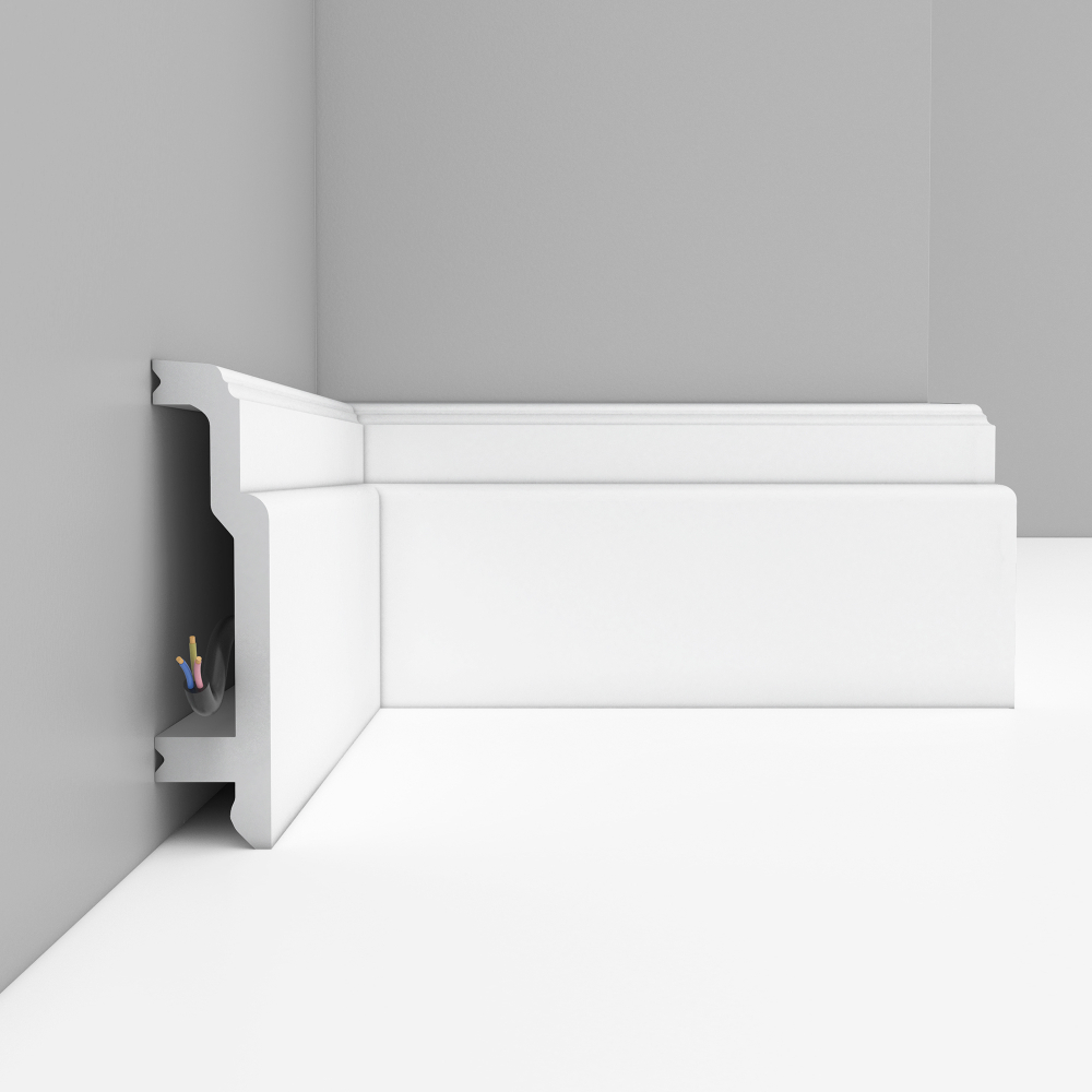 Плинтус напольный дюрополимер под покраску A155 105×24×2000 мм DecoMaster