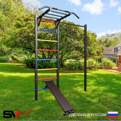 Уличная шведская стенка Sv Sport с комплектом турник прямой У472 (Турник-Рукоход/Скамья)