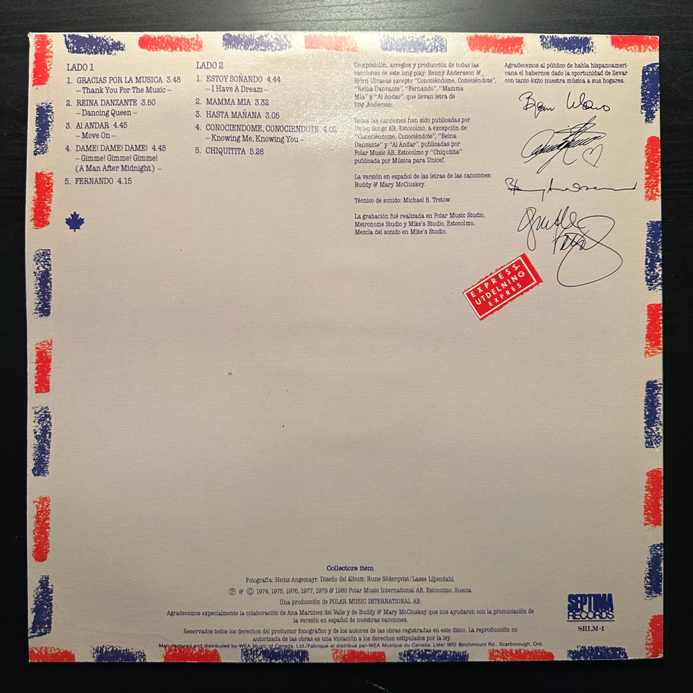 ABBA - Gracias Por La Musica (Канада 1980г.)