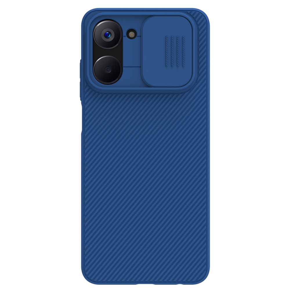 Чехол синего цвета от Nillkin с защитной шторкой для камеры на Realme 10 4G, серия CamShield Case