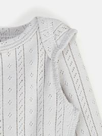 Боди с длинным рукавом "Жемчуг" из ажурного хлопка 0+