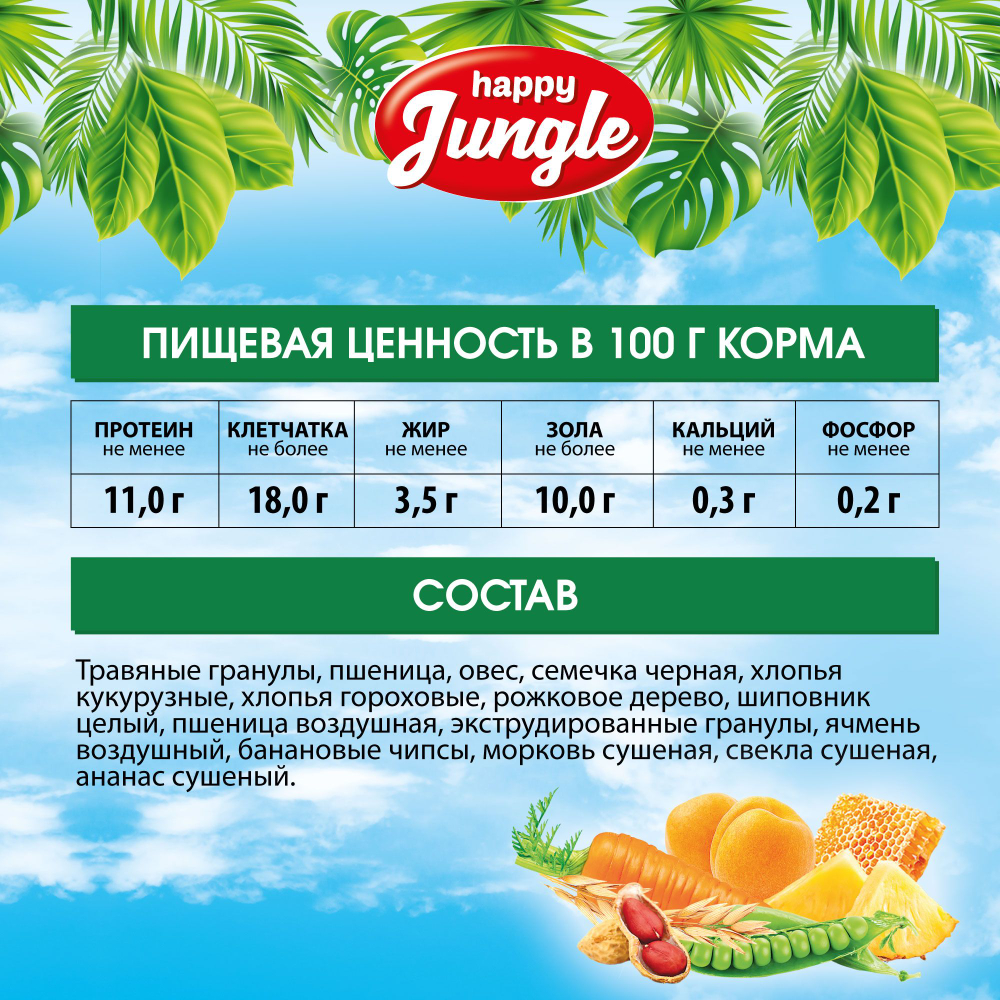 Корм сухой Happy Jungle для морских свинок 400 г