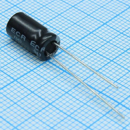 Конденсатор электролитический 100мкФ 35в 85°С ECR / 6,3х11 / HITANO