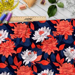 Ткань Ниагара Софт кораловый цветочный акцент