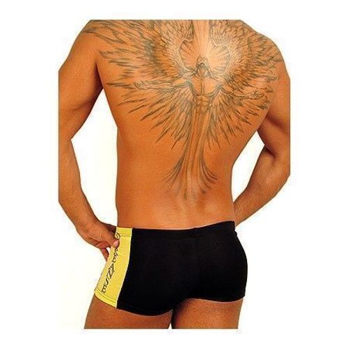 Мужские трусы хипсы черные с желтыми вставками Doreanse 1599