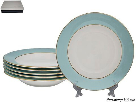 Lenardi 108-296/1Набор из 6 глубоких тарелолк 23см. BLUE в под.уп.(х6)Фарфор