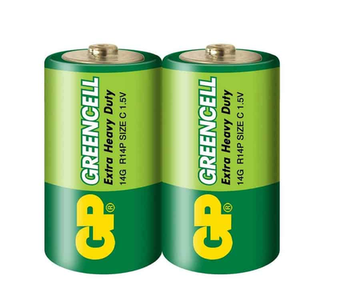 Батарейка GP PowerPlus R14 C Shrink 2 Heavy Duty 1.5V