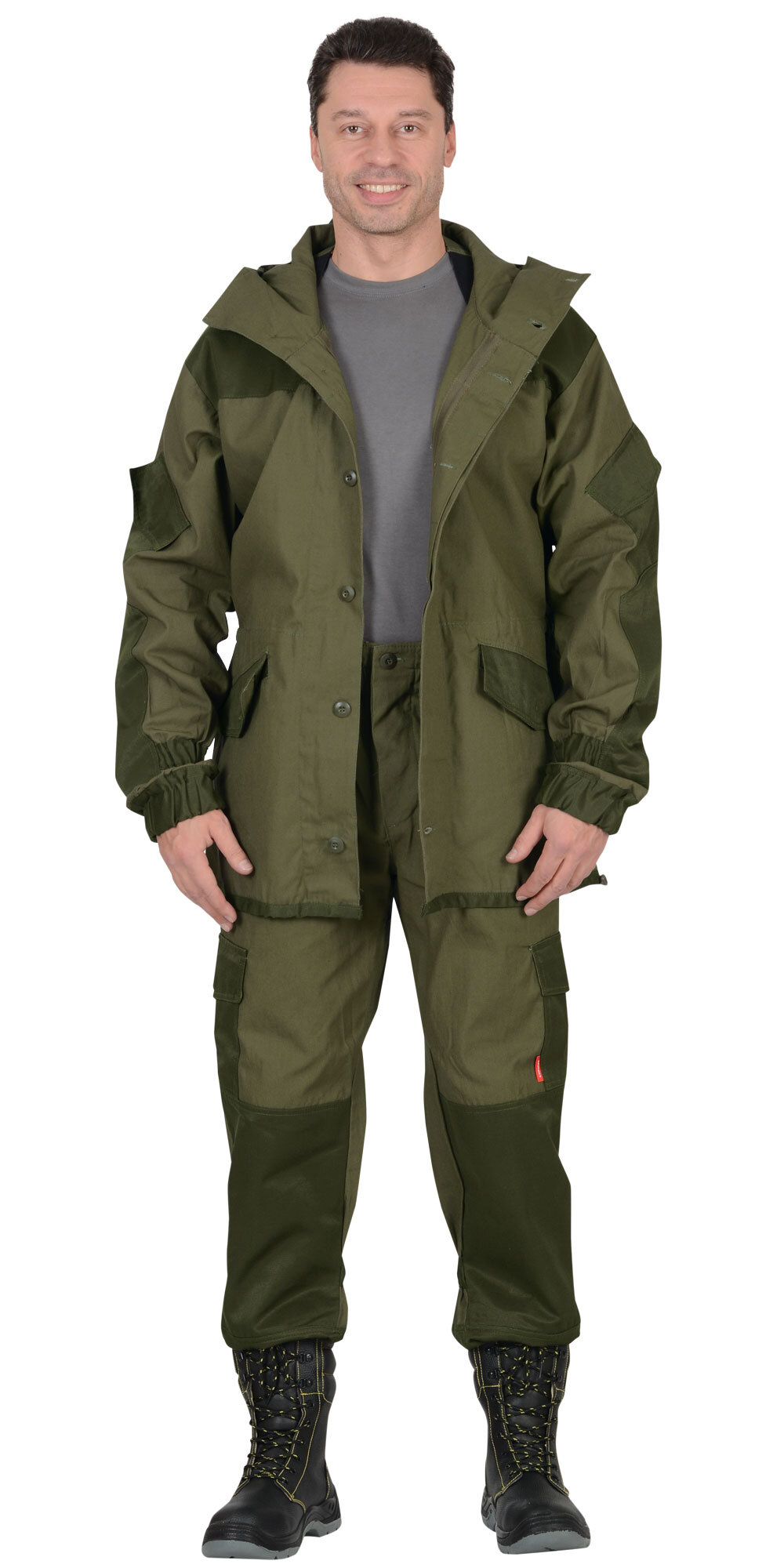 Костюм ГОРКА куртка, брюки, помочи (полотно палаточное) олива
