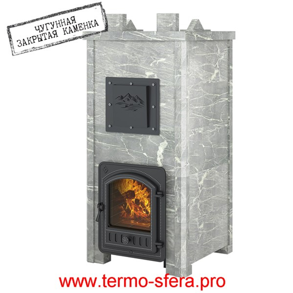 Печь Эверест "Легкий пар Профи" каменка «по-серому», Талькохлорит, S-50 мм Б/В