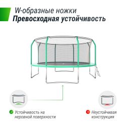 Батут UNIX Line Supreme Basic 14 ft (427 см) зеленый