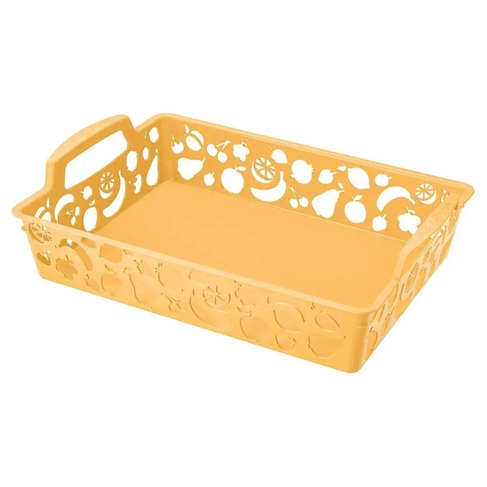 Поднос с ручками 367*260*98 мм, Желтый