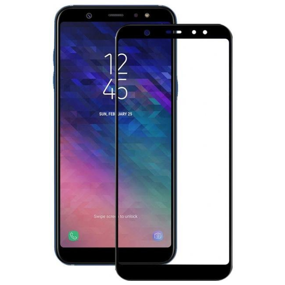 Защитное стекло "Премиум" для Samsung A605F (A6+ 2018) Черное
