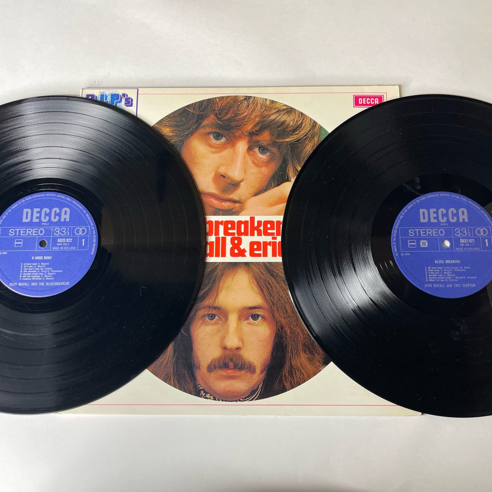 Винтажная виниловая пластинка LP John Mayall With Eric Clapton, John Mayall and The Bluesbreakers, Blues Breakers, A Hard Road (Нидерланды 1973)