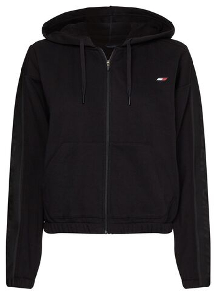 Женская теннисная куртка Tommy Hilfiger Relaxed Branded Zip Up Hoodie - black