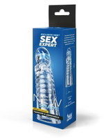 Прозрачная закрытая насадка на член - 15 см. (Цвет: прозрачный)