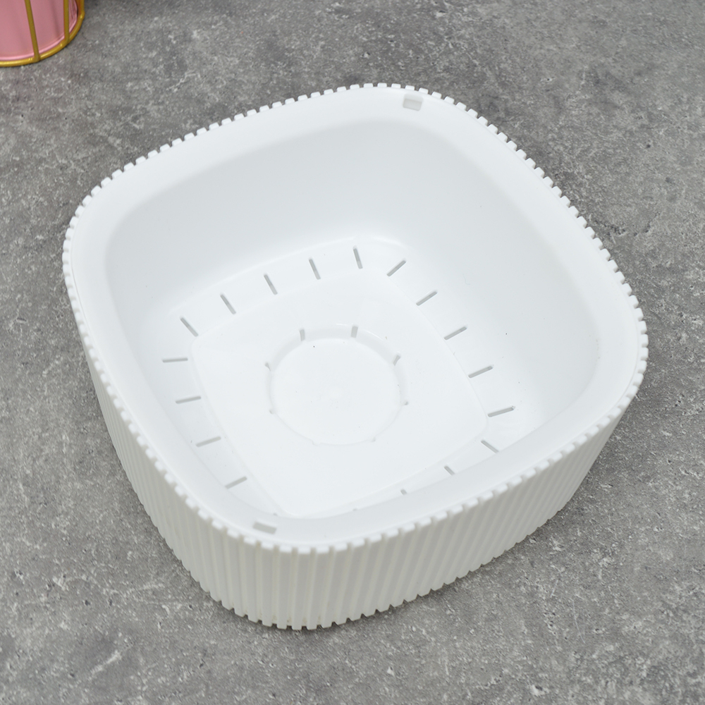 Кашпо Стрип 1,6л 20*20см со вставкой, белый