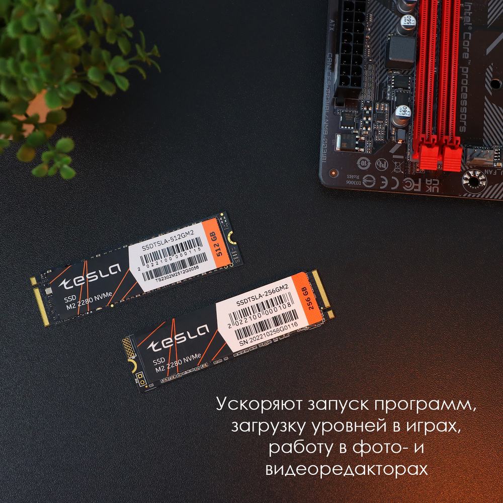 SSD TESLA 2Тб, M.2 2280, NVMe, Bulk, TLC, PCIe3.0, Чтение:2000мб/с, Запись:1600мб/с (SSDTSLA-2TBM2)