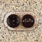 Выключатель 1-клавишный, керамика, цвет коричневый B1-200-02