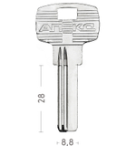 Заготовка вертикального ключа 10337 APECS 1D рифленый КНР APK2R