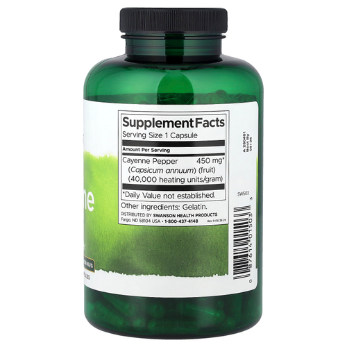Swanson, Кайенский перец, 450 мг, 300 капсул