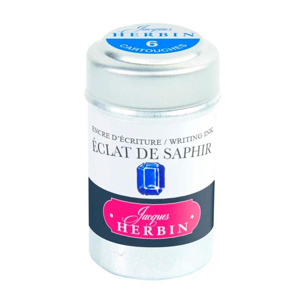Картриджи для ручки Herbin Eclat de saphir Синий Сапфир 6 шт (20116T)