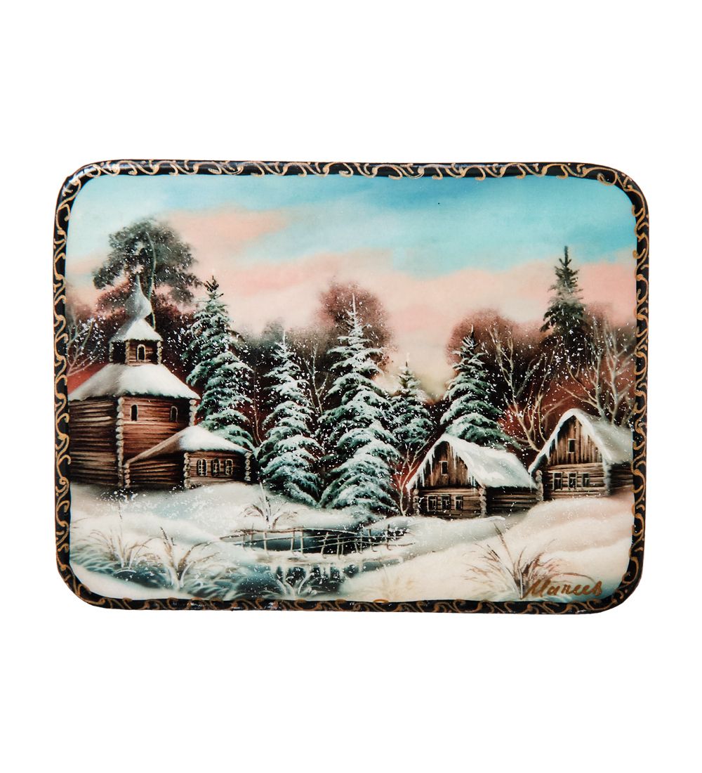 Народные промыслы ШК-19/39-G Шкатулка в технике декупаж «Зима» (10х8х3,5)