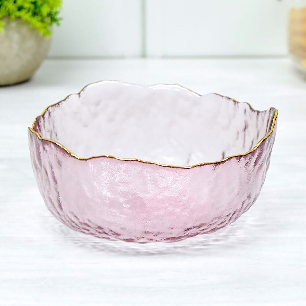 Миска 13*6,5см, фиолетовая с золотой каймой, NNSW12