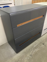 Комод Стокгольм серый графит/графит глянец