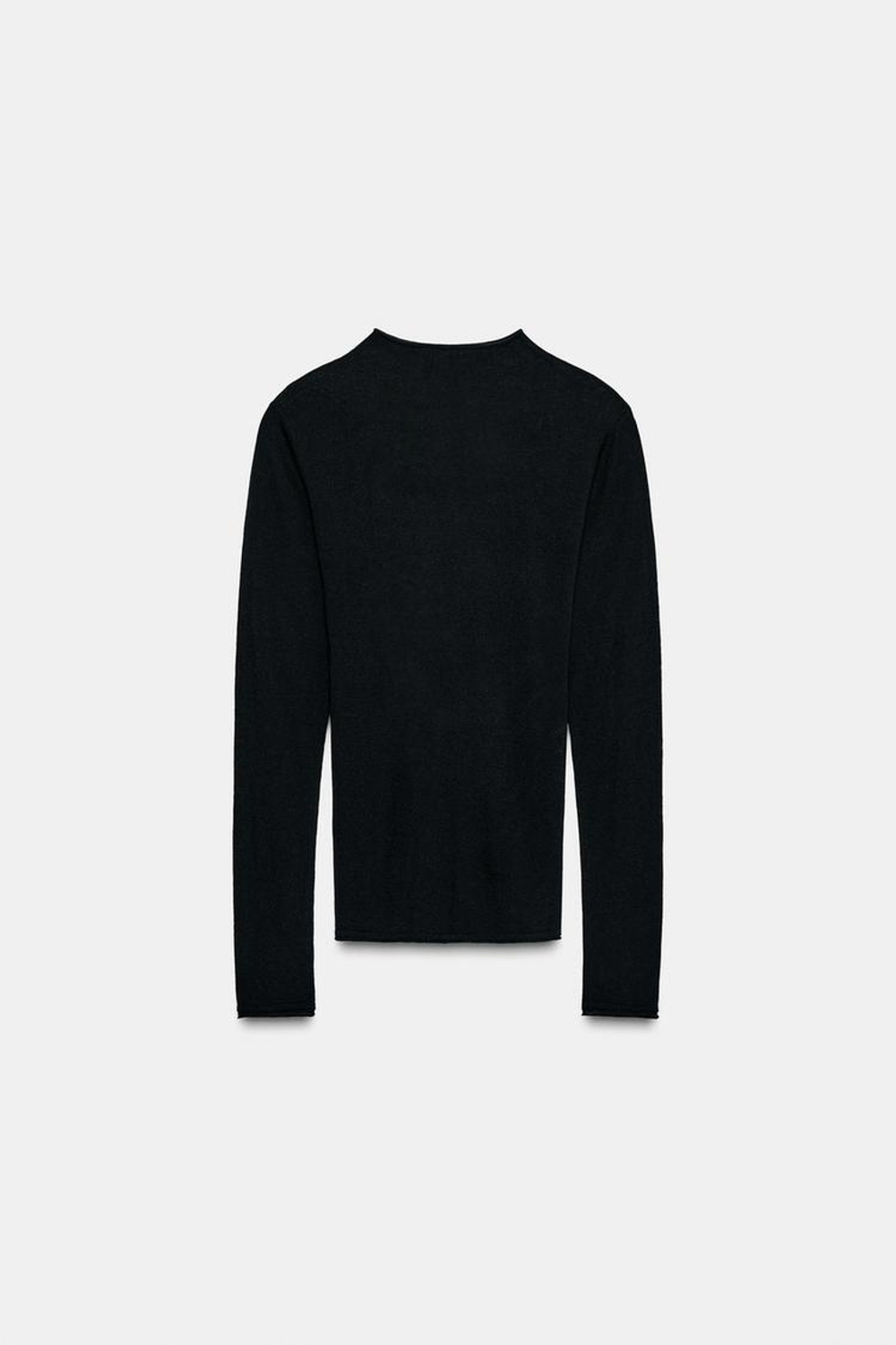 ZARA СВИТЕР ИЗ ТОНКОЙ ШЕРСТИ И ШЕЛКА, ЧЕРНЫЙ