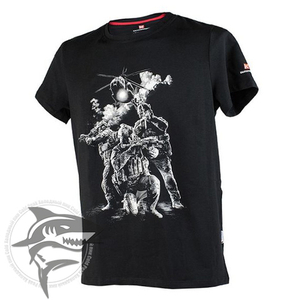 Фирменная футболка «Калашников» с изображением солдат с автоматами Калашникова